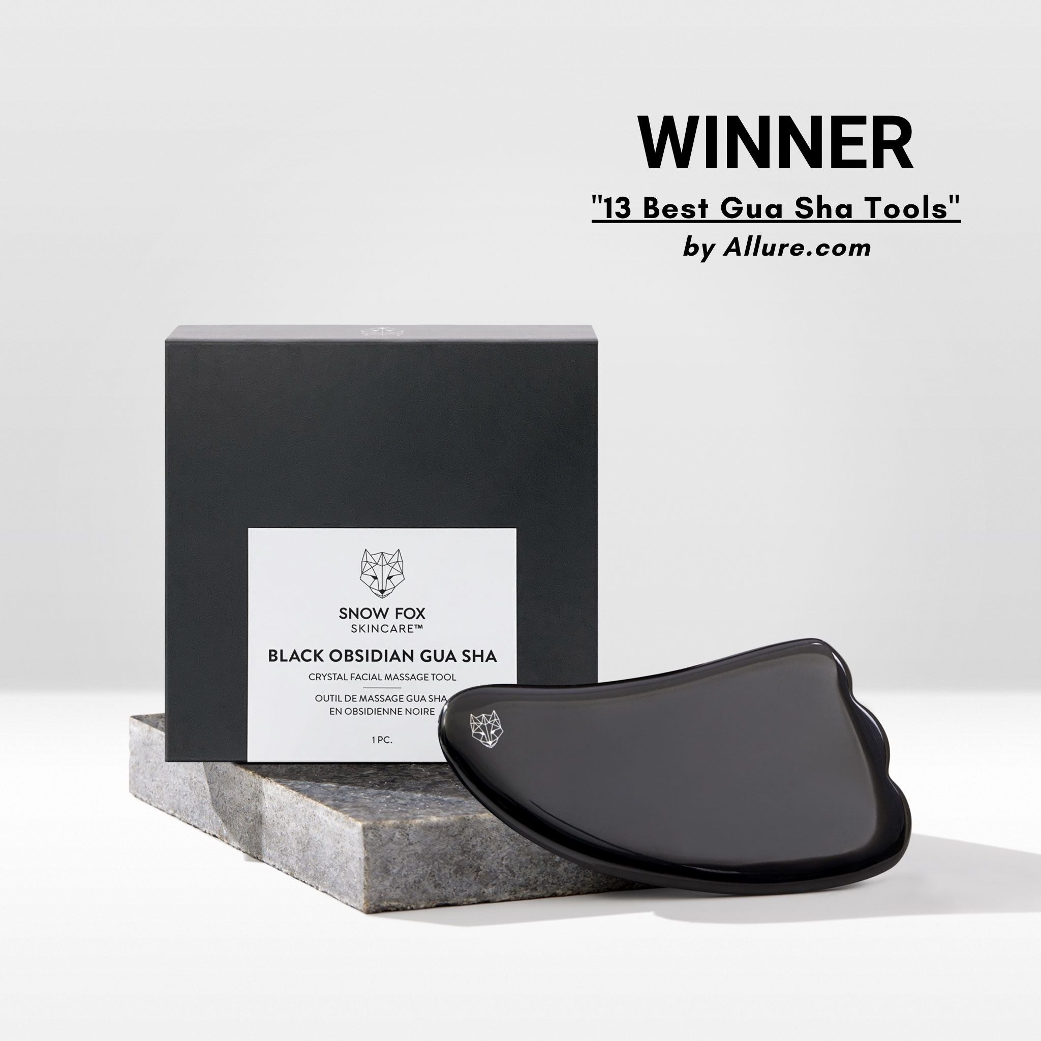 De-puff, Sculpt and De-stress facial muscles and jawline with black obsidian gua sha