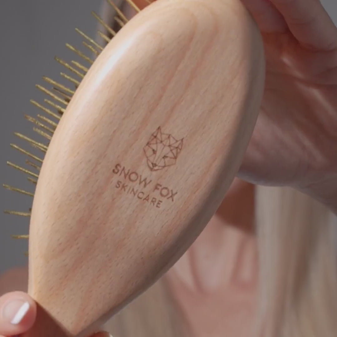 Gua Sha Hair & Scalp Brush: Premium Wooden Edition